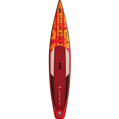 Image of Aqua Marina Race, Double Layer Quad Stringer Inflatable Stand Up Paddle Board (iSUP) Package, 381 cm Length, Red/Orange
