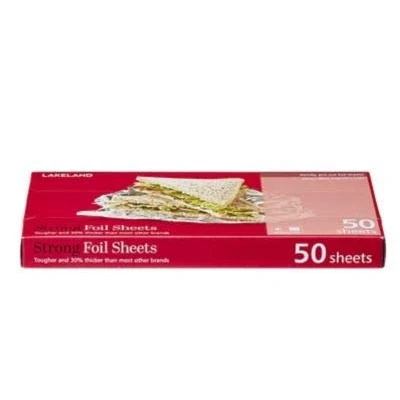 Image of 50 Lakeland Strong Foil Sheets 27cm x 30cm Extra Long Lasting