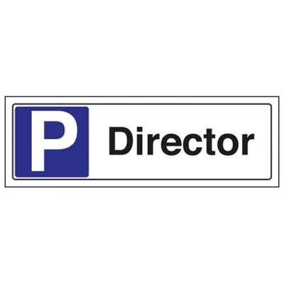 Image of V Safety Director Parking Sign 300mm x 100mm 1mm Rigid Plastic