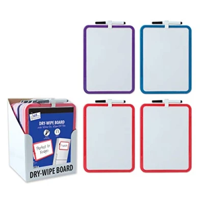 Image of 2 X Just Stationery A4 Magnetic Dry Wipe Board Assorted Colours