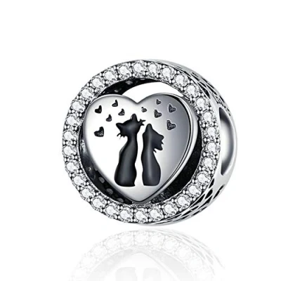 Image of Cat Charm 925 Sterling Silver Dog Camel Rabbit Dolphin Butterfly for Pandora Bracelet (Cat Lover)