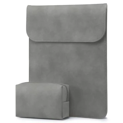 Image of HYZUO 15 16 Inch Laptop Sleeve for MacBook Pro M3/M2/M1 A2991 A2780 A2485 A2141 2024 2019, 2015 2012, XPS 15, with Pouch, Dark Grey