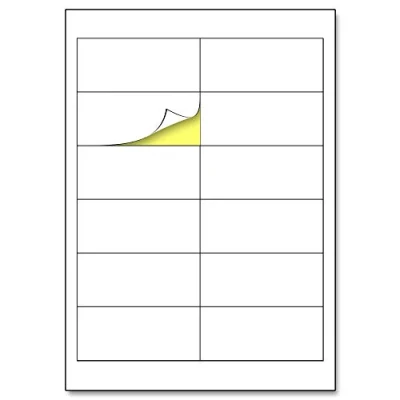 Image of 12 per Sheet, 25 Sheets, A4 White Sticker Labels, Laser/Inkjet Printing 97 x 42.3mm