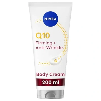 Image of NIVEA Q10 Firming + Anti Wrinke Body Neck &amp; Chest Cream Moisturiser 200ml, to Reduce Fine Lines and Wrinkles, Formulated with Q10, Creatine Vitamin B5