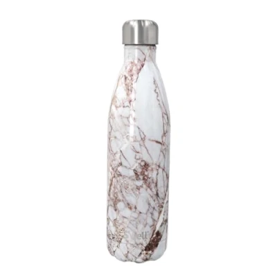Image of S&#039;well Stainless Steel Reusable Water Bottle, 750ml, Calacatta Gold, Triple Insulated and Leak Proof Drinking Bottle for Hot Cold Beverages up to 48h Cold/24h