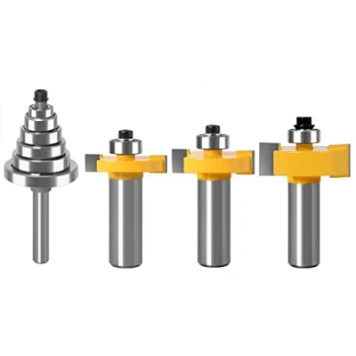 Image of WSOOX 1/2 Inch Shank Rabbet Router Bit Set, 3 Pieces Rabbeting with 6 Bearings Set (1/8&quot;, 1/4&quot;, 5/16&quot;, 3/8&quot;, 7/16&quot;, 1/2&quot; Bearings) (1/2 Inch)
