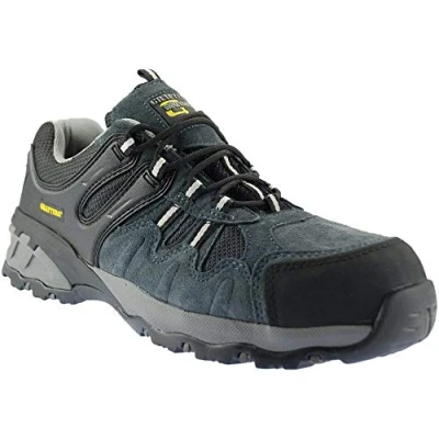 Image of Unisex Grey and Black Suede Textile Composite Non Metallic Safety Trainer Shoe Lightweight Grey/Black Size UK Mens 12