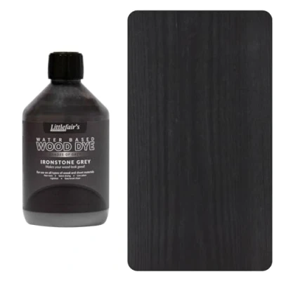 Image of Littlefair&#039;s Wood Stain Water Based 500 ml Indoor Furniture Light &amp; Dark Finishes Special Non Toxic Eco Friendly Formula for Crafts Colour: Ironstone Grey