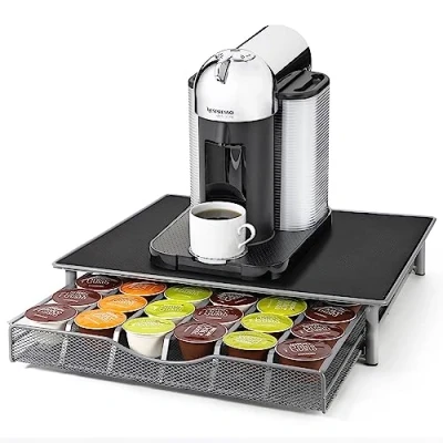 Image of Vinsani 36 Capsules Coffee Pod Storage with Sliding Drawer Non Slip Surface Stackable Holder Organiser Box for Dolce Gusto Pods