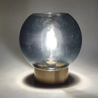 Image of Cello Lighting Globe Medium Lake Blue Battery Operated Lamp, Glass Table Lamps for Living Room and Home Decor, Decorative Cordless Home, Bedside Lamp Décor
