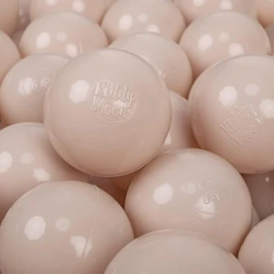 Image of KiddyMoon 50 Balls/7 cm Children&#039;s Balls Play for Ball Pit Baby Plain Plastic Made in EU, Pastel Beige