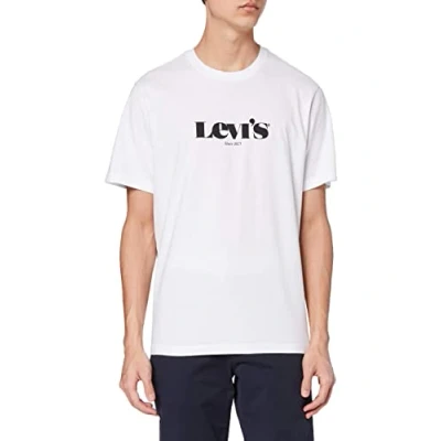 Image of Levi&#039;s Men&#039;s Ss Relaxed Fit Tee T Shirt, White, M