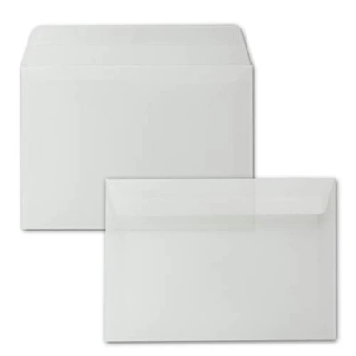 Image of NEUSER PAPIER 100 x Envelopes DIN C5 Transparent White 16.2 22.9 cm Self Adhesive for Large Invitations and Cards Birthday or Wedding