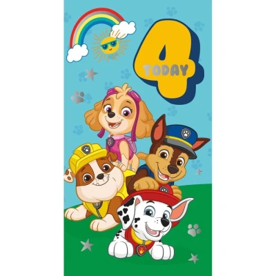 Image of Paw Patrol Official Age 4 Birthday Card, You&#039;re Today!