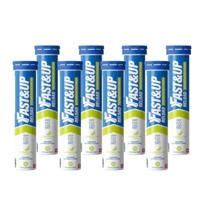 Image of Fast&amp;Up Reload Megapack 160 Effervescent Tablets Lemon &amp; Lime Instant Electrolytes for Rapid Hydration Energy Added Vitamin C B12 Performance, Wellbeing, Travel Recovery Vegan