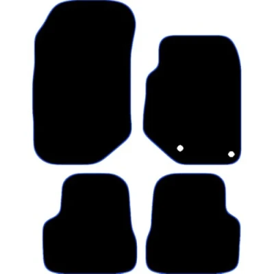 Image of Carsio Carpet Car Mats For Peugeot 208 2020+ Onwards Tailored Fit Floor Mat Set Complete Accessory Black Custom Fitted All Weather, Anti Slip Backing &amp; Blue Trim