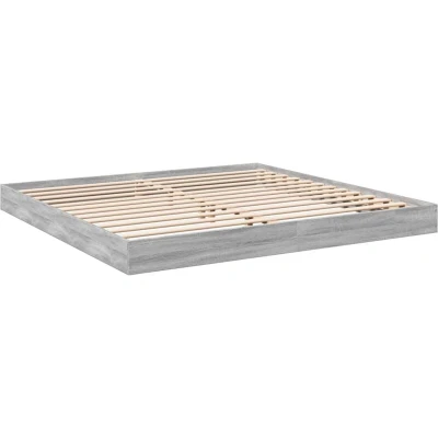 Image of vidaXL Bed Frame without Mattress Grey Sonoma 180x200 cm Super King Engineered Wood