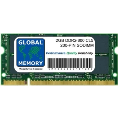 Image of 2GB DDR2 800MHz PC2 6400 200 PIN SODIMM MEMORY RAM COMPATIBLE WITH LAPTOPS/NOTEBOOKS