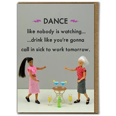 Image of Bold &amp; Bright Funny Birthday Card &#039;Dance&#039; Hilariously Cards For Women Cheeky Her Girls Ladies Friends Novelty Humour