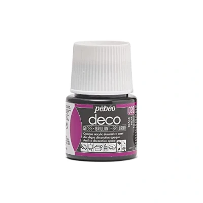 Image of Pebeo 45ml Deco Br, Acrylic, Deep Black, 45 ml (Pack of 1)