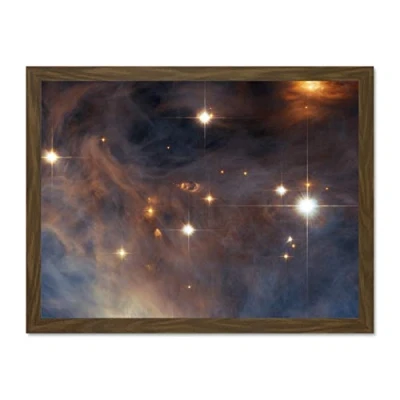 Image of Wee Blue Coo Space Telescope Stars Orion Nebula Hubble Galaxy Large Framed Art Print Poster Wall Decor 18x24 inch