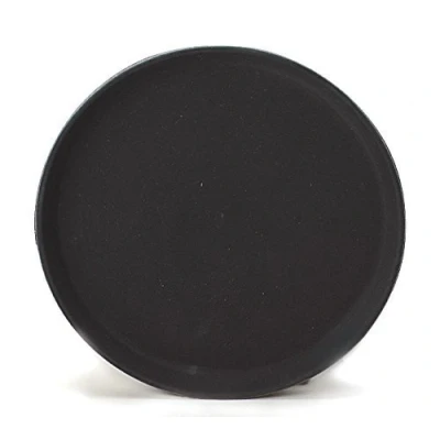 Image of Beaumont 14 Round Black Non Slip Bar Serving Tray, 30 x 20 cm