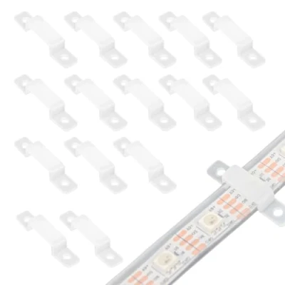 Image of VIPMOON 100 Pack LED Silicon Fastener Clip, Strip Holder Silicone Fixing Clips for 10mm SMD 5050 Flexible Lights