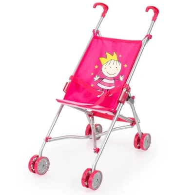 Image of Bayer Design 30182AA Dolls Buggy Umbrella Stroller Pram for Toddler Foldable Double Wheels Stable, Pink