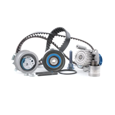 Image of 68000678AA, 68001309AA Water Pump + Timing Belt Kit SKF VKMC 01259 1 with gaskets/seals studs 141 rounded tooth profile Plastic