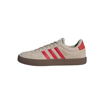 Image of adidas Men&#039;s VL Court 3.0 Shoes, Wonder Beige/Better Scarlet/core White, 10 UK