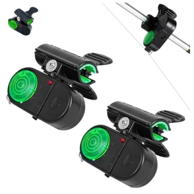Image of Fishing Bite Alarm with LED Light, Sound Fish Indicators, Smart Alarm, Electronic Light Bell Clip on Rod for Night Tackle Accessories(2