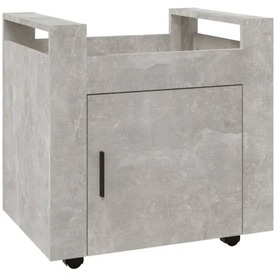 Image of Desk Trolley Concrete Grey 60x45x60 cm Engineered Wood Vidaxl