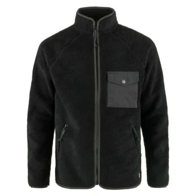 Image of Fjallraven 84158 550 030 Vardag Pile Fleece M Sweatshirt Men&#039;s Black Dark Grey Size S
