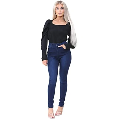 Image of 989Zé ENZO Womens Jeans Skinny Stretch Jean High Waisted Denim Pants EZL420 Dark Blue 16
