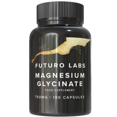 Image of Magnesium Glycinate 180 High Strength Capsules 1500mg of Providing 300mg Elemental Per Serving Supplements Made in The UK 90 Day Supply Futuro