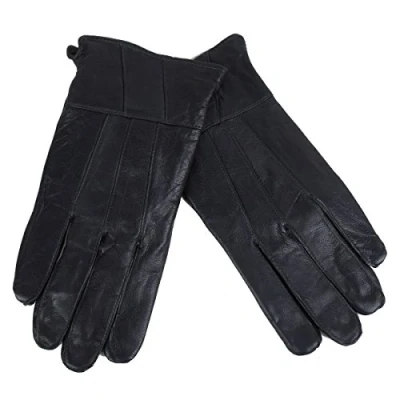 Image of Ladies Womens Soft Fleece Lined Coloured Genuine Leather Gloves Warm Winter M/L