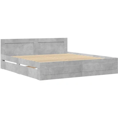 Image of vidaXL Bed Frame without Mattress Concrete Grey 200x200 cm