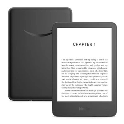 Image of New Amazon Kindle (16 GB) Lightest and most compact with glare free display, faster page turns, adjustable front light long battery life Without Ads Black