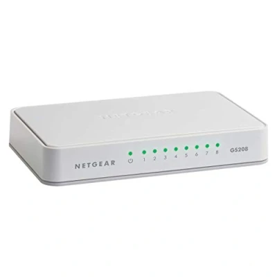 Image of NETGEAR 8 Port Gigabit Ethernet Unmanaged Switch, Desktop, Internet Splitter, Fanless, Plug and Play (GS208)