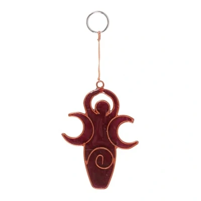 Image of Pagan Triple Moon Goddess Suncatcher Handcrafted Bali Art for Earthly Charm Home Decor Mystical Nature Energy