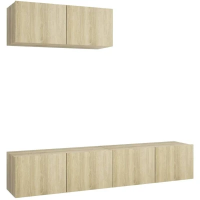 Image of vidaXL TV Cabinets 3 pcs Sonoma Oak Engineered Wood