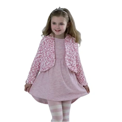 Image of King Cole Girls Knitting Pattern Easy Knit Long or Short Sleeve Boleros Yummy Chunky (4539)