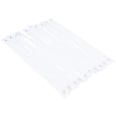 Image of Trimz 35cm ( 14inch) White one Way end Stop Zip with 4mm Teeth 10 Pcs, Polyester, 35 cm