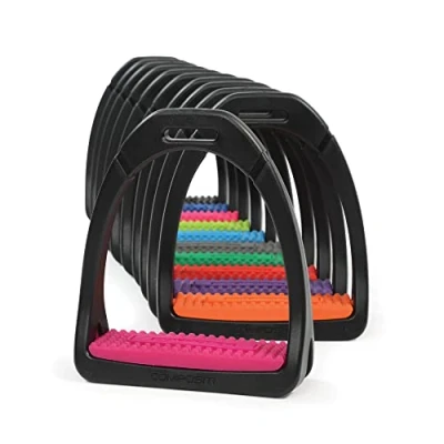 Image of Shires Compositi Adult Premium Profile Stirrups Raspberry