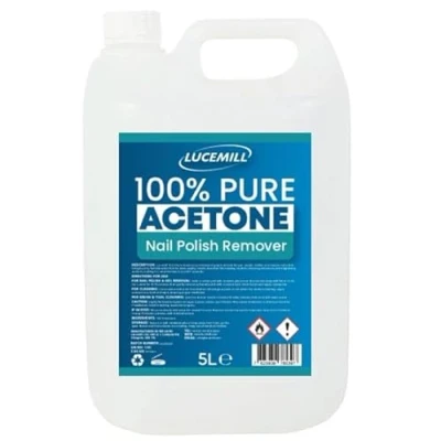 Image of Lucemill Pure Acetone Nail Polish Remover 5 litre Super Strength Formula Acrylic Kit Clear Liquid