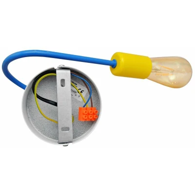 Image of Helam Oxford Wall Lamp Blue, Yellow 25cm