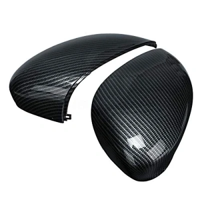 Image of Pair of Carbon Fibre Front Wing Door Rearview Mirror Cover Cap Replacement For Fiesta MK7 2008 2017 Left &amp; Right