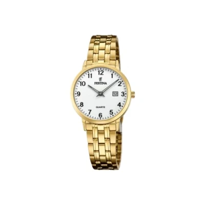Image of FESTINA Women&#039;s Gold Watch with CZ Setting and Steel Bracelet F20601/1