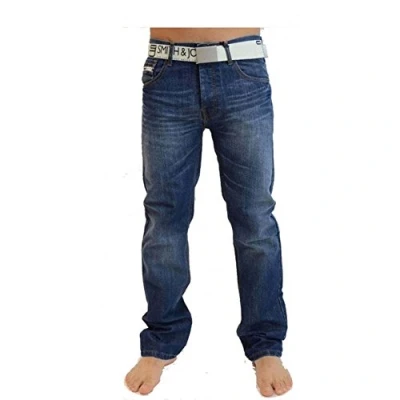 Image of Smith &amp; Jones Men&#039;s Wide Leg Bootcut Jeans w/Free Belt (38W x 30L, Midwash)
