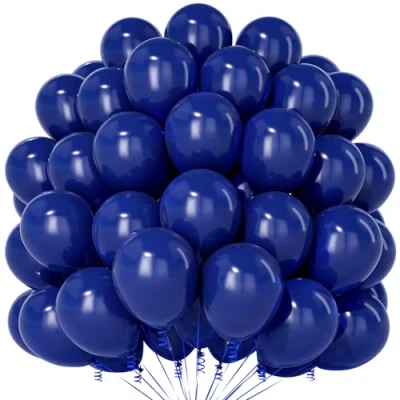 Image of Teselife Navy Blue Balloons, 100Pcs 12 Inch Matte Latex Party Balloons for Men Boys Birthday Union Jack Anniversary Wedding Engagement Graduation Decorations